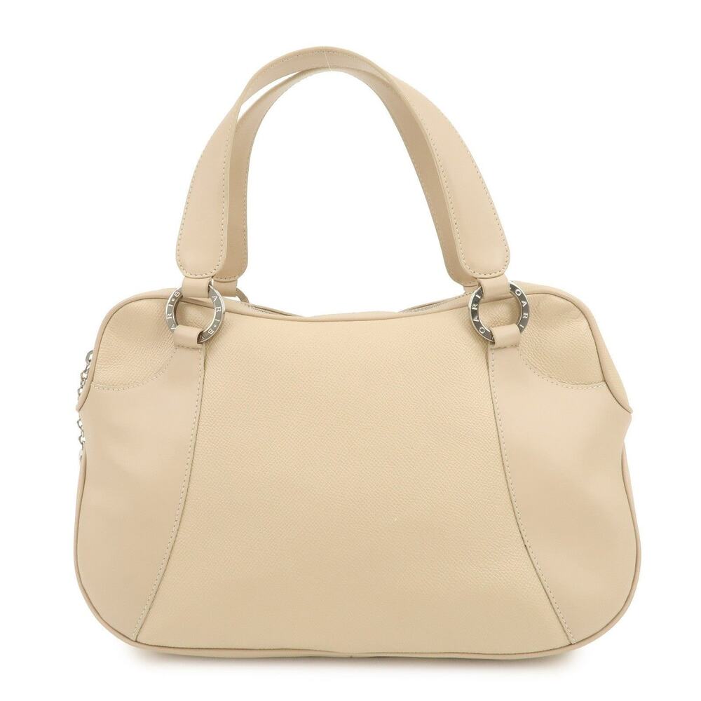 Bvlgari Logo Calfskin Handbag Beige